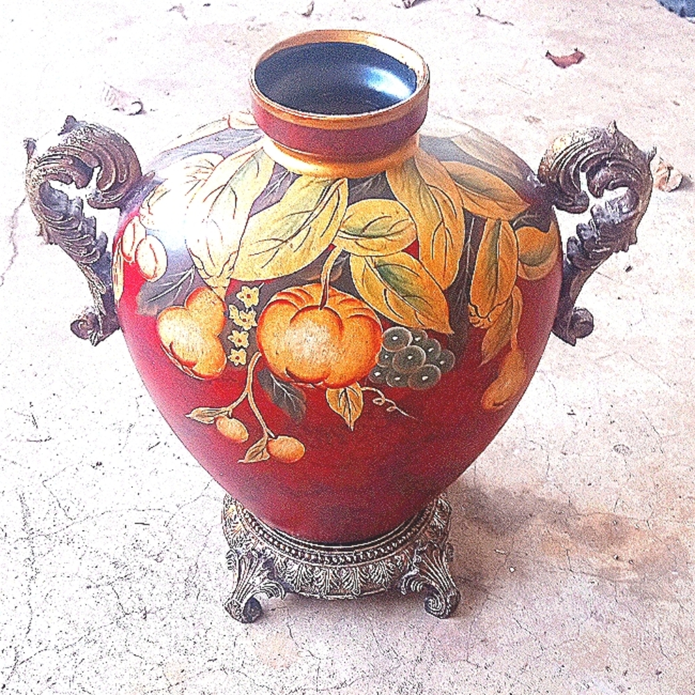 Beautiful burgundy and floral trophy vase